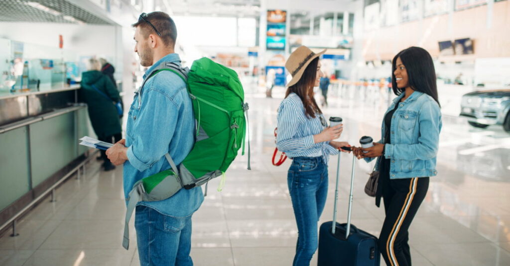 Boarding flight in Australia